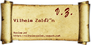 Vilheim Zalán névjegykártya